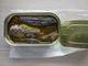 Sardinas conservadas naturales deliciosas de los pescados en el peso neto vegetal del aceite 125g