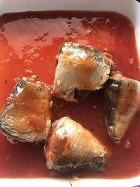 Pescados conservados más sanos firmemente llenos, sardinas estañadas en salsa de tomate