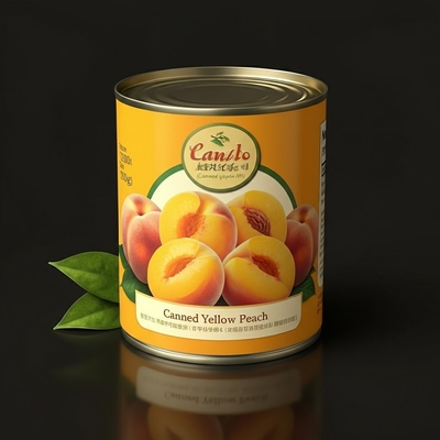 Frutas amarillas enlatadas con etiqueta privada