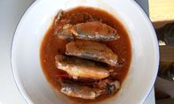 Sardinas conservadas en salsa de tomate, sardinas abiertas fáciles llenas en agua