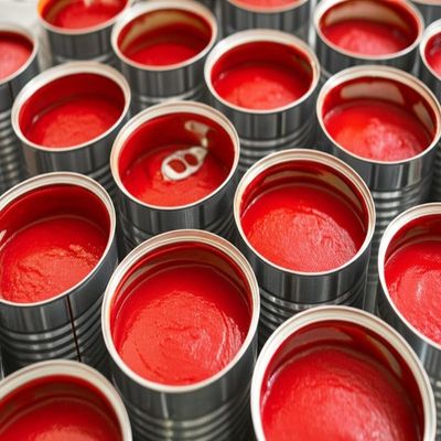 Extracto de tomate enlatado no modificado genéticamente enlatado en latas para la producción