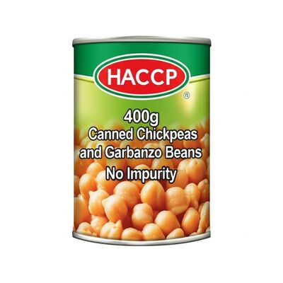 Certificado HACCP 400 g de garbanzos y garbanzos enlatados sin impurezas